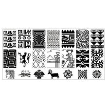 2017 Hot Sale 6*12cm Stainless Steel Nail Art Stamping Plates Geometric Sports Nails Template Stamp beauty Anne