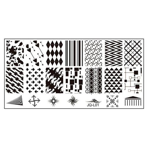 2017 Hot Sale 6*12cm Stainless Steel Nail Art Stamping Plates Geometric Sports Nails Template Stamp beauty Anne