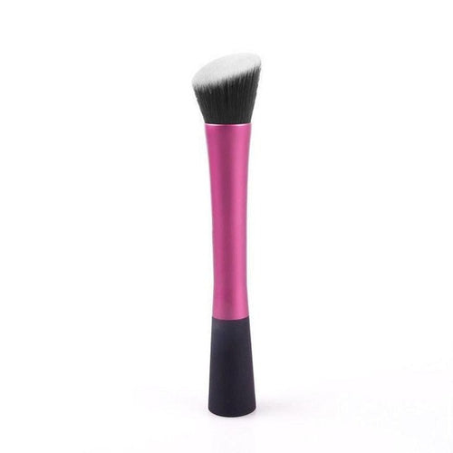 2017 Hot Sale Techniques Brushes Face Powder Foundation Contour Blush Cosmetic Makeup Tool Plastic handle+nylon hair Material