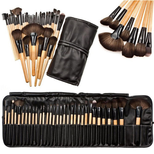 2017 New Men and Women 32pcs Professional Soft Cosmetic Eyebrow Shadow Makeup Brush Set Kit+Pouch Bag Anne