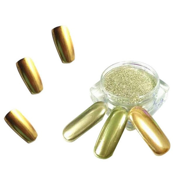 2017 New Top Fashion Gold Silver Color 1 Box Gold Sliver Nail Glitter Powder Shinning Nail Mirror Powder Anne