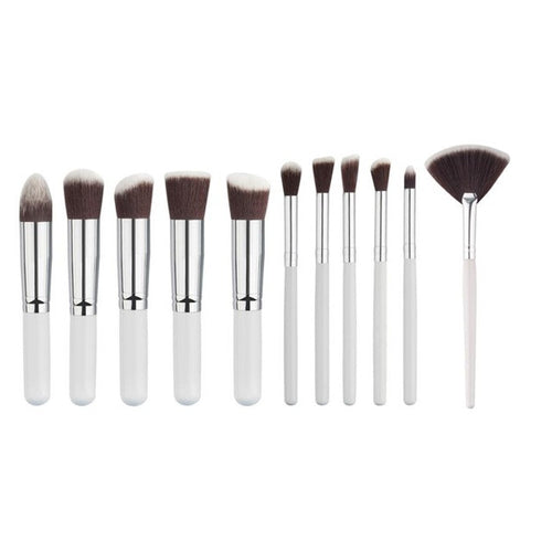 2017 New Women 11Pcs Mini Cosmetic Eyebrow Eyeshadow Brush Makeup Brush Sets Kits Tools estojo de maquiagem Anne