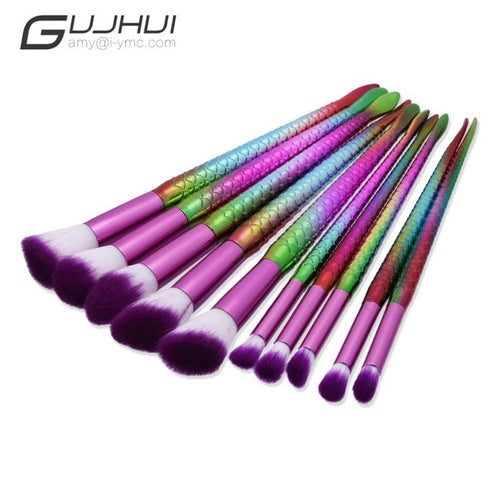2017 Quality Guarantee 10PCS Make Up Foundation Eyebrow Eyeliner Blush Cosmetic Concealer Brushes pinceis de maquiagem Anne