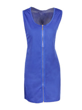 2017 Summer Dress Casual Women Dress Sleeveless Dress Women Micro-elastic Front Zipper Design Sheath Mini Dress Pure Color