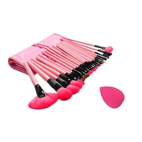 2017 new style Super High Quality Sponge Puff + 24 PCS Cosmetic makeup brushes Professional Makeup Anne