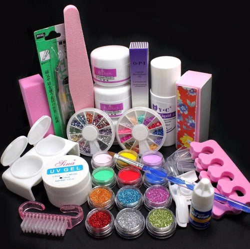21 in 1 Professional Acrylic Glitter Color Powder French Nail Art Deco Tips Set Suitable for professional use or home use Anne