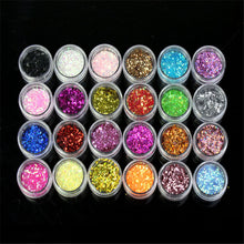 24 Colors Spangle Glitter Nail Art Paillette Acrylic UV Powder Polish Tips Set For design your only nail style Anne