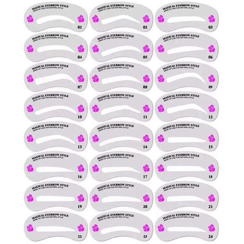 24 Styles Eyebrow Shaping Stencils Grooming Kit Makeup Shaper Set Template Beauty Tool Makeup Drawing Blacken Eyebrow Template