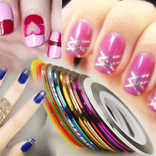 30Pcs women Mixed Colors Rolls Striping Tape Line Nail Art Tips Decoration Sticker 100% Brand New And High Quality 2017 Anne