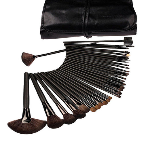 32Pcs Professional Cosmetic Makeup Brush Set Kit with Synthetic Leather Case are easy to clean brand makeup 2017