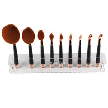 33.5*5.6*0.4cm 9 Hole Microscler Makeup Brush Holder Drying Rack Organizer Cosmetic Shelf Tool sturdy clear acrylic Anne