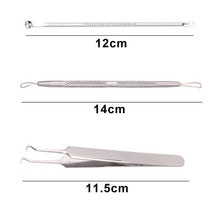 3Pcs sets Stainless Blackhead Facial Acne Spot Pimple Remover Extractor Tool Acne needle Blackhead Remover Tweezers kits