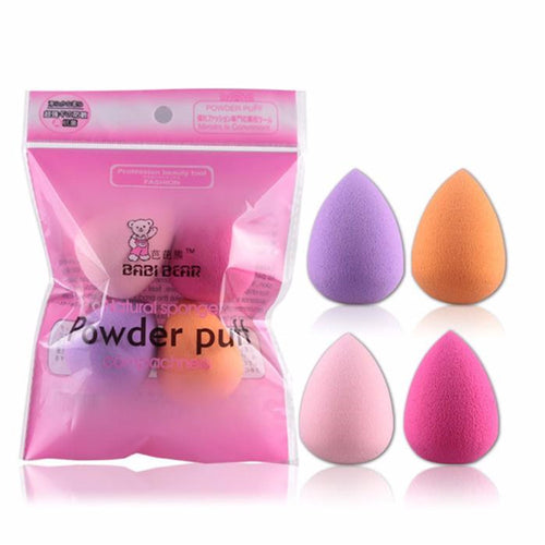 4pcs Sponges Professional Flawless Makeup Blender Foundation powder Puff Flawles water Shape Sponge Liquid Foundation BB Cream