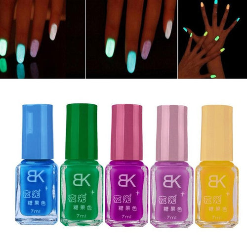 5 PCS Candy Fluorescent Neon Luminous Gel Nail Polish for Glow in Dark Nail Varnish The latest natural water-based nail polish