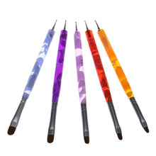 5Pcs 2-Ways Acrylic UV GEL Nail Art Dotting Brush Pen Noly + Acrylic Material As picture show Colour Anne