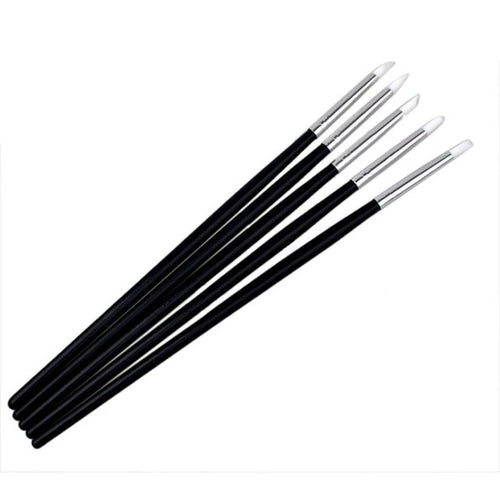 5Pcs Nail Art Tips Tools Polish Pen Brush Wood,Silica gel Including 5 different types of the brushes for different function Anne