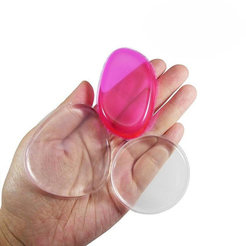 6.9x3.4x0.8 cm/5.5cm 3 Shape Fashion Transparent Silicone Beauty Diaphanous Sponge Make Up Puff Silicone gel Material Anne