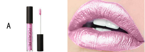 6 Colors FOCALLURE New Fashion Lipstick Cosmetics Women Sexy Lips Metallic Moisturizing Airtight Lip Gloss Long Lasting Lip #67