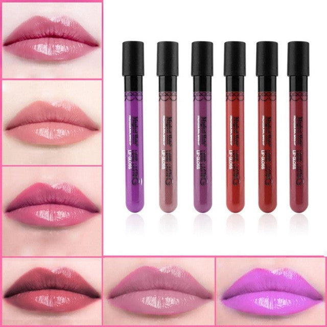 6 Colors as the picture shown 6 PCS Lip Gloss Lipstick Matte Velvet Waterproof Super Long Lasting Not Fade Anne