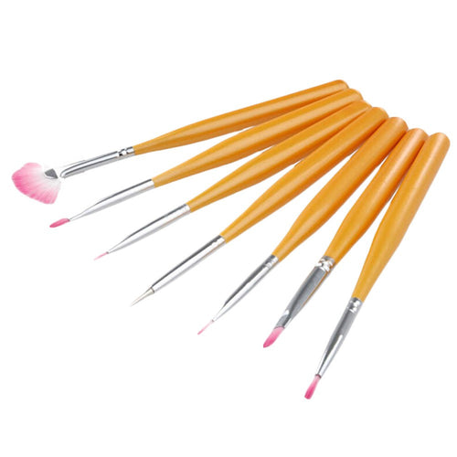 7PCS Nail art DIY pen Brushes Hot Sale Makeup Brush Set Design Painting Dotting Pens Brushes Dotting Tool Free shipping