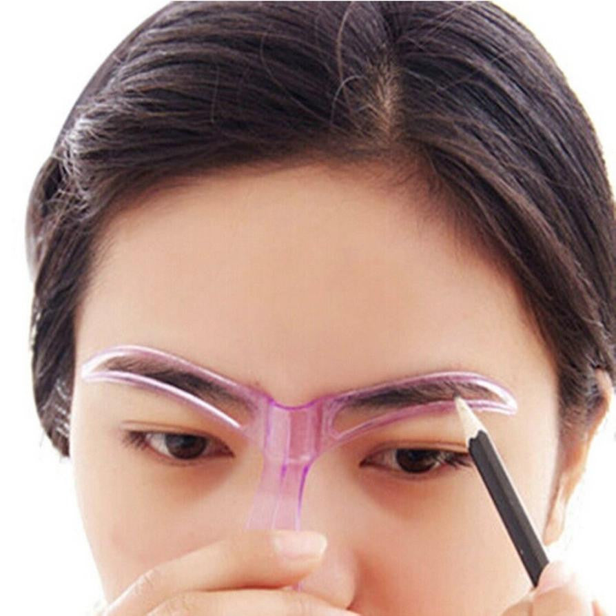 7cm*12.5cm Professional Beauty Tool Makeup Grooming Drawing Blacken Eyebrow Template Random Color 2017 Anne