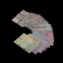 9*7cm 24 Sheets New Nail Hollow Irregular Grid Stencil Reusable Manicure Stickers Stamping Template Nail Art Tools Anne