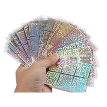 9*7cm 24 Sheets New Nail Hollow Irregular Grid Stencil Reusable Manicure Stickers Stamping Template Nail Art Tools Anne