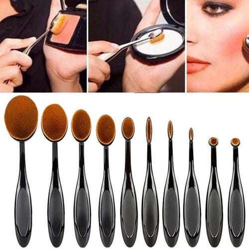 ABS Nylon hair Black color 10PCS Mini Toothbrush Eyebrow Foundation Eyeliner Lip Oval Brushes Anne