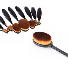 ABS Nylon hair Black color 10PCS Mini Toothbrush Eyebrow Foundation Eyeliner Lip Oval Brushes Anne
