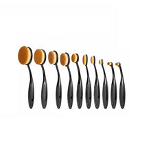 ABS Nylon hair Black color 10PCS Mini Toothbrush Eyebrow Foundation Eyeliner Lip Oval Brushes Anne