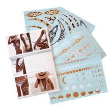 About 21*14cm/8.3*5.5" PVC Material 4 Set Bronzing geometry Waterproof Originality Tattoo Stickers temporary tattoos women Anne