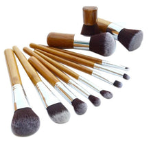 Adult 11pcs Bamboo Brush Linen Bag Beauty Tools brush professional soft cosmetic make up brush Anne