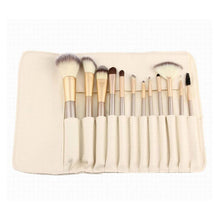 Adult 22 * 11 * 2cm 12Pcs Makeup Brushes set Fondation Eyeshadow Cosmetic Tool with Leather Reusable storage pouch Anne