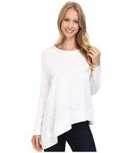 Angled Hem Crew Neckline White Knitted Cotton Top Women'S 2016 Loose Blouse Women Tops And Blouses 2016 Fashion