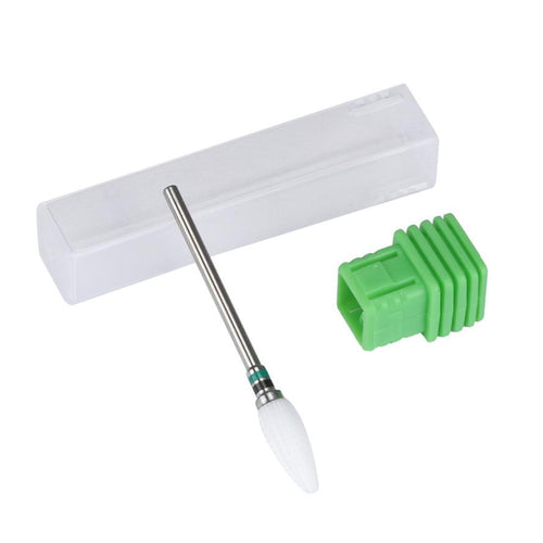 Approx. 7 * 1 * 1cm Ceramic & Stainless Steel Ceramic Nail Drill Bit Tool Smooth Top Rotary File Manicure Pedicure Shank Anne