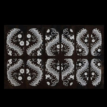 As picture show Color Lace Diamond Flower Stickers Nail Art Tips The sticker bring back glue directly on the nail can not need
