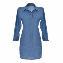 Autumn Plus Size Casual Women Dress Long Sleeve Blue Denim Dress Summer Shirt Dress Vestidos Robe Femme