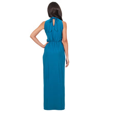 Back Bow Tie Up Front Ruched Sleeveless Long Maxi Dress Party Elegant Summer Dress 2017 Woman Dress Summer New Arrival