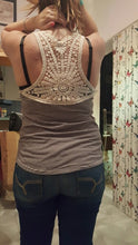 Back Crochet Lace Floral Pattern Grey Tank Top Women Vest Casual Summer Fitness Hollow out Girl 2016 Fashion Women Shirt Tank