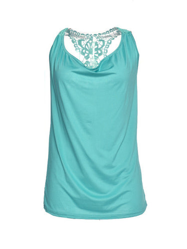 Back Floral Crochet Hollow Out Ruched Deep V Neck Fashion Vest Sleeveless Casual Tank Vest Top Flower Vest Sexy Tank Tops Women