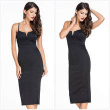 Back High Slit Women'S Sexy Spaghetti Strap Plunging V Neck Sheath Bodycon Dress 2016 Fashion Club Ladies Casual Summer
