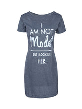 Back Hollow Out I Am Not Model Letter Print Grey Cotton Dress Summer Girl 2016 Casual Fashion Dress Bodycon Fashion High Quality