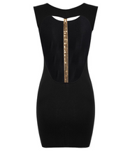 Backless Gold Sequin Summer Mini Dresses Black Dress Sexy Backless Patchwork Back Womens Sexy Dresses Party Night Club Lady