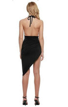 Backless Halter Wrap Spaghetti Strap High Side Slit Sexy Women Dress With Belt Bowknot Asymmetrical 2016 Fashion Party Club