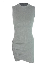 Bandage Wrap Sleeveless Tank Dress Women Knit Summer Grey Casual Dress High Quality Dress Girl Bodycon 2016 Fashion