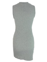 Bandage Wrap Sleeveless Tank Dress Women Knit Summer Grey Casual Dress High Quality Dress Girl Bodycon 2016 Fashion