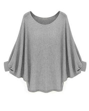 Batwing Sleeve O-Neck Solid Black Knitting Loose Blouse Women New Fashion 2016 Autumn Casual Blouse Khaki Fall Blouse For Women