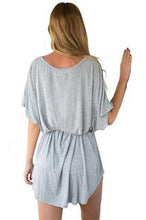 Batwing Sleeve Oversized T Shirt Dress Micro Mini Dress With Belt Loose Simple Grey Tunic Summer Casual Sexy 2016 Fashion Ladies