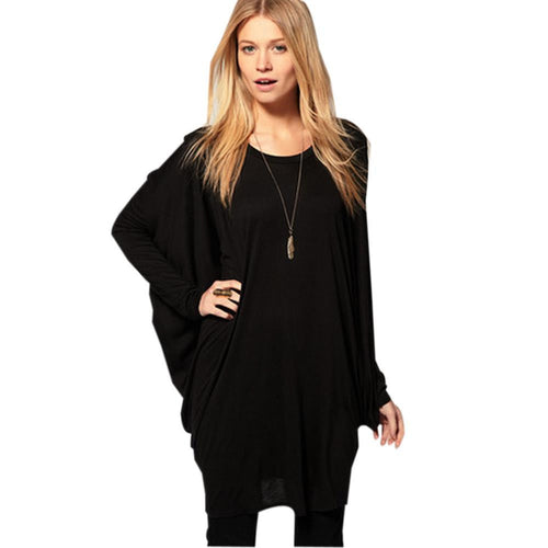 Batwing Sleeve Women Blouses Tops Plus Size Ropa Mujer Vintage Casual Long Shirt Balck Grey Blusas Femininas 2015 Blusa Feminina