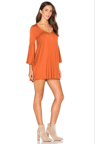 Bell Sleeve Loose Shift Dress New Arrivals 2017 Women Dresses Oversized Mini Short Dress Women Clothing Summer Fashion Casual